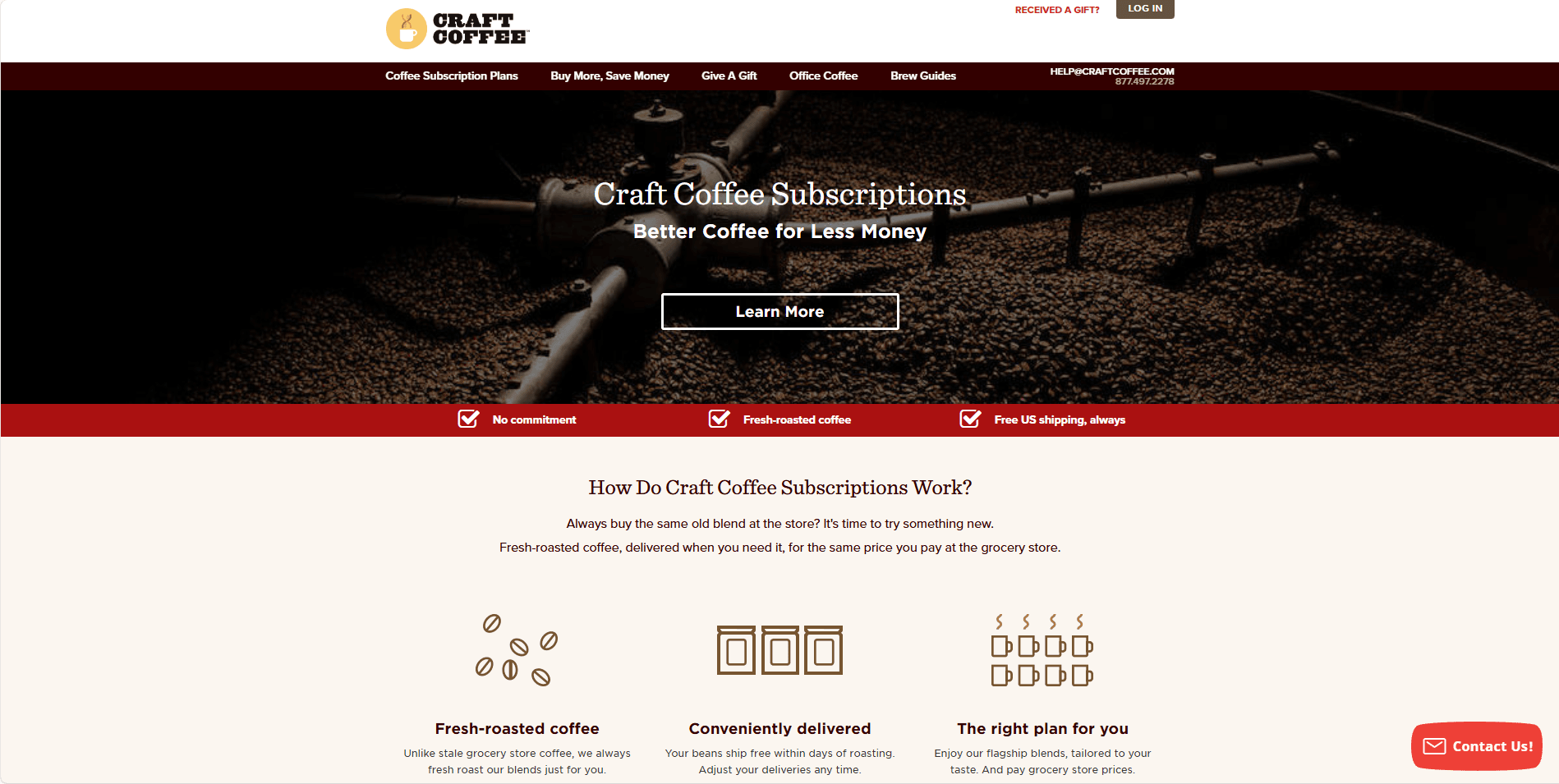 Craft Coffee landing page.png