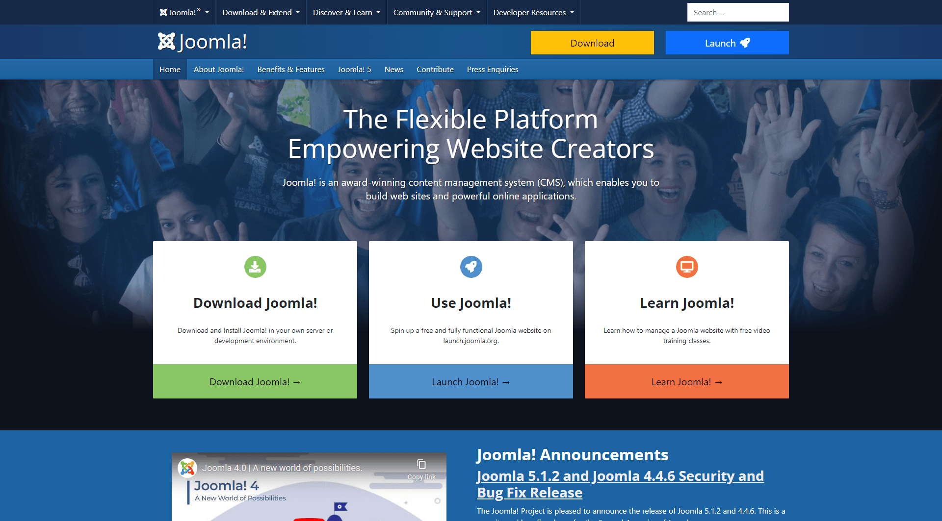 Joomla homepage hero section.png