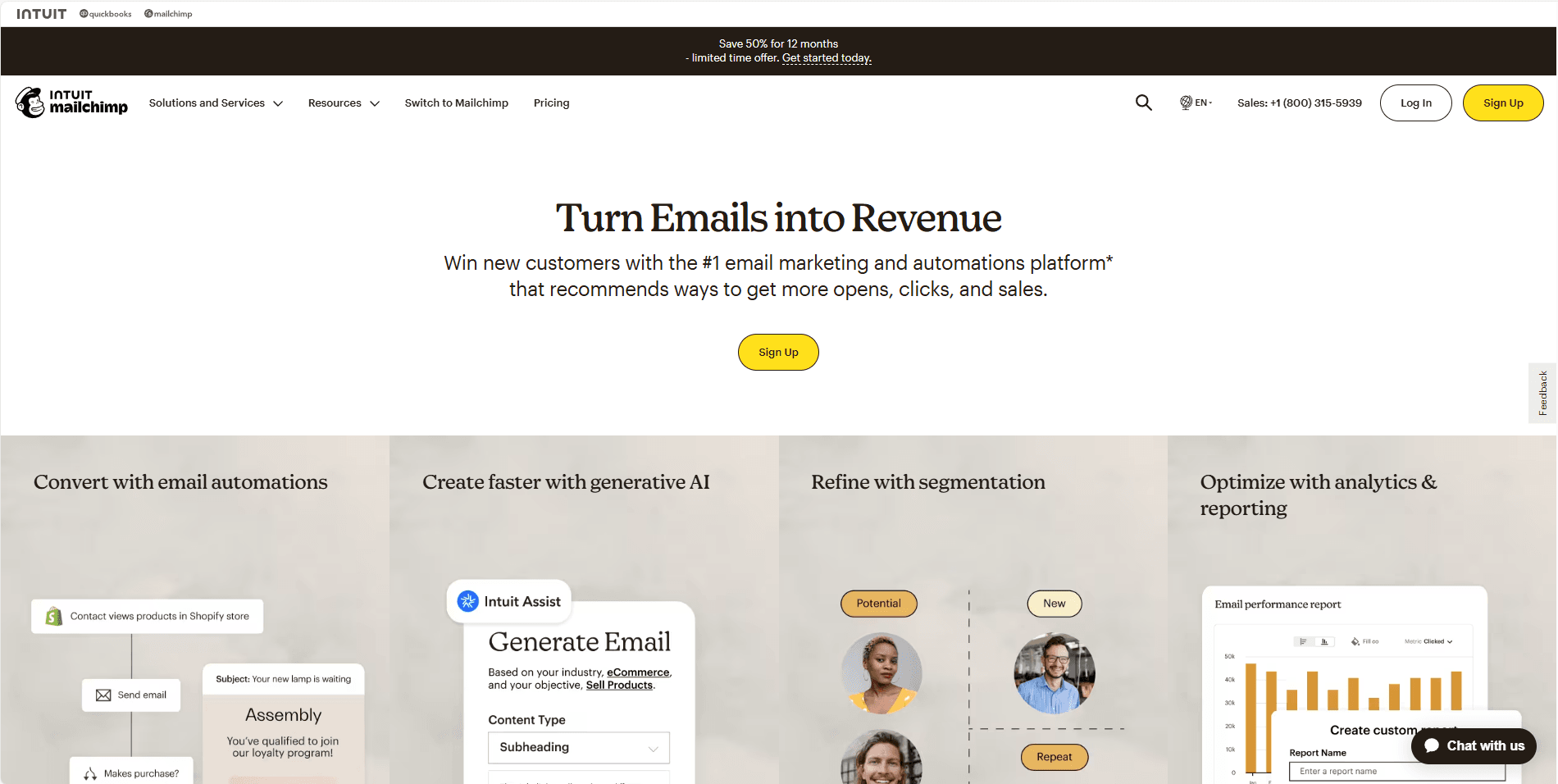 Mailchimp landing page